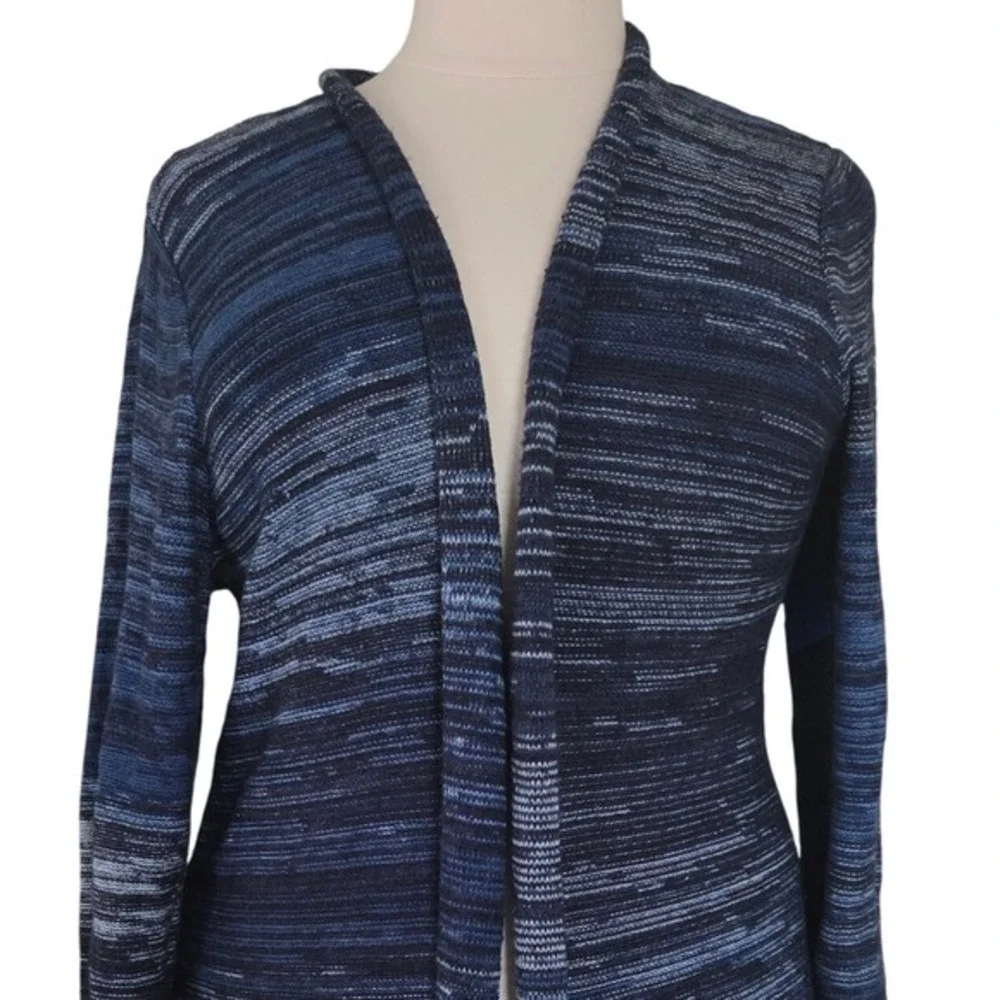 Great Northwest Indigo Womens 3X Blue Space Dye Open Front Longline Cardigan